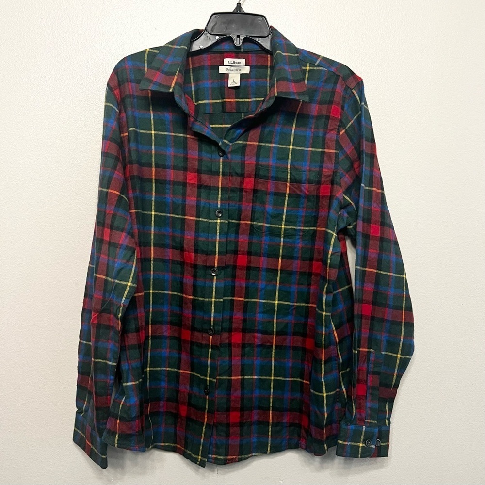 L.L. Bean Men's Multicolor Plaid Button Down Long Sleeve Shirt Grandpa-core